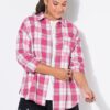 Πουκάμισο flannel oversized με καρό σχέδιο και τσέπη