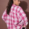 Πουκάμισο flannel oversized με καρό σχέδιο και τσέπη