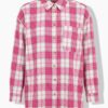 Πουκάμισο flannel oversized με καρό σχέδιο και τσέπη