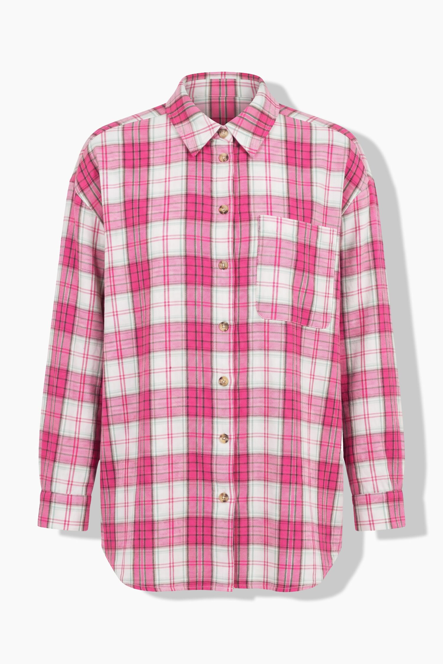 Πουκάμισο flannel oversized με καρό σχέδιο και τσέπη