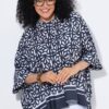Πουκάμισο oversized με φλοράλ σχέδιο και μανίκια 3/4