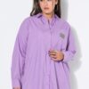 Πουκάμισο oversized με κέντημα στην τσέπη