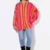 Πουκάμισο oversized με λεπτή υφή και ρίγες