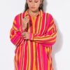Πουκάμισο oversized με λεπτή υφή και ρίγες