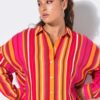 Πουκάμισο oversized με λεπτή υφή και ρίγες