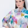 Πουκάμισο oversized με μυτερό τελείωμα και μανίκια 3/4