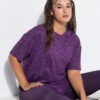 T-shirt oversized με λεοπάρ print και τύπωμα στην πλάτη