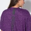 T-shirt oversized με λεοπάρ print και τύπωμα στην πλάτη