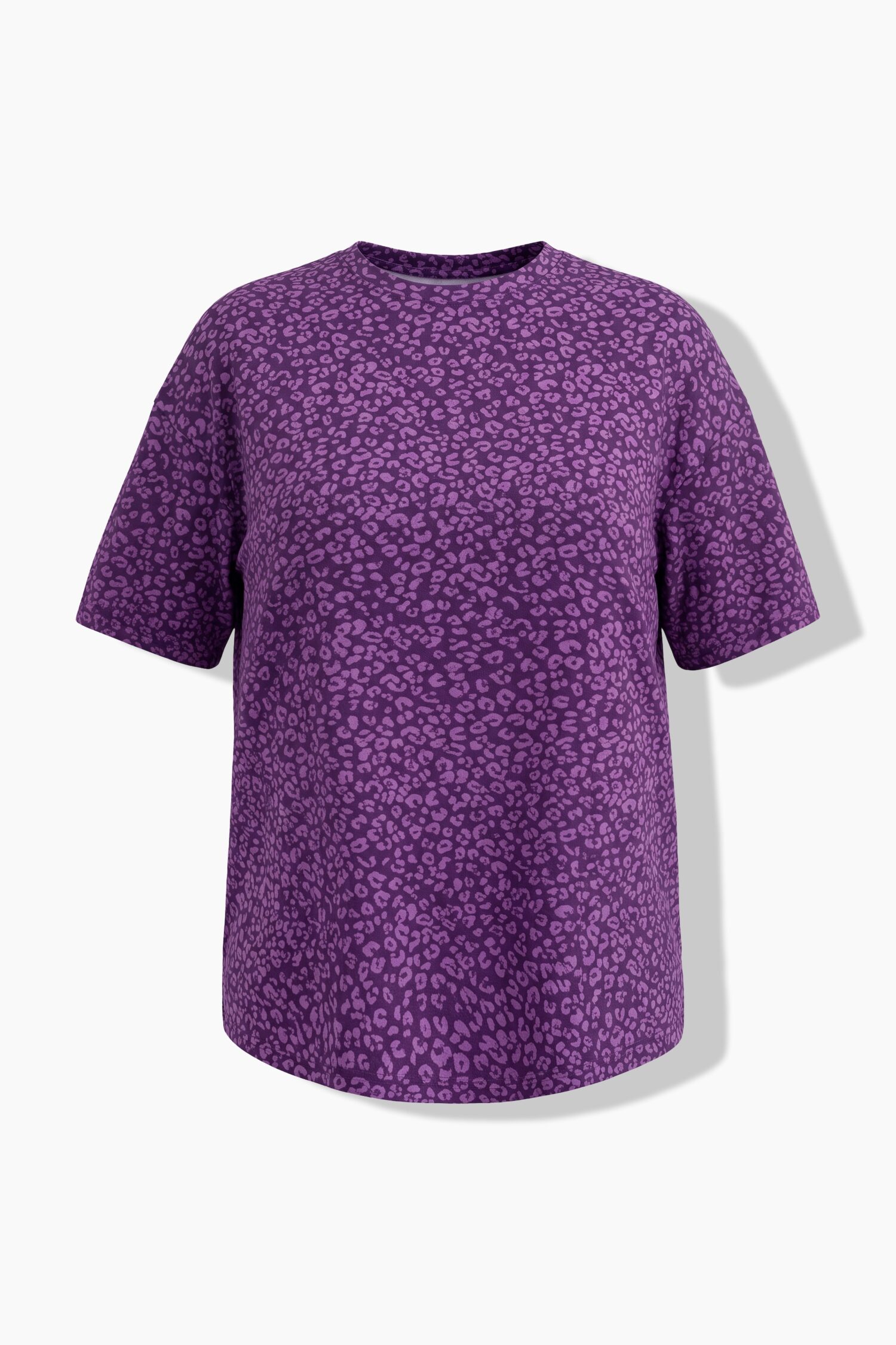 T-shirt oversized με λεοπάρ print και τύπωμα στην πλάτη