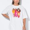 T-shirt oversized με τύπωμα Lady