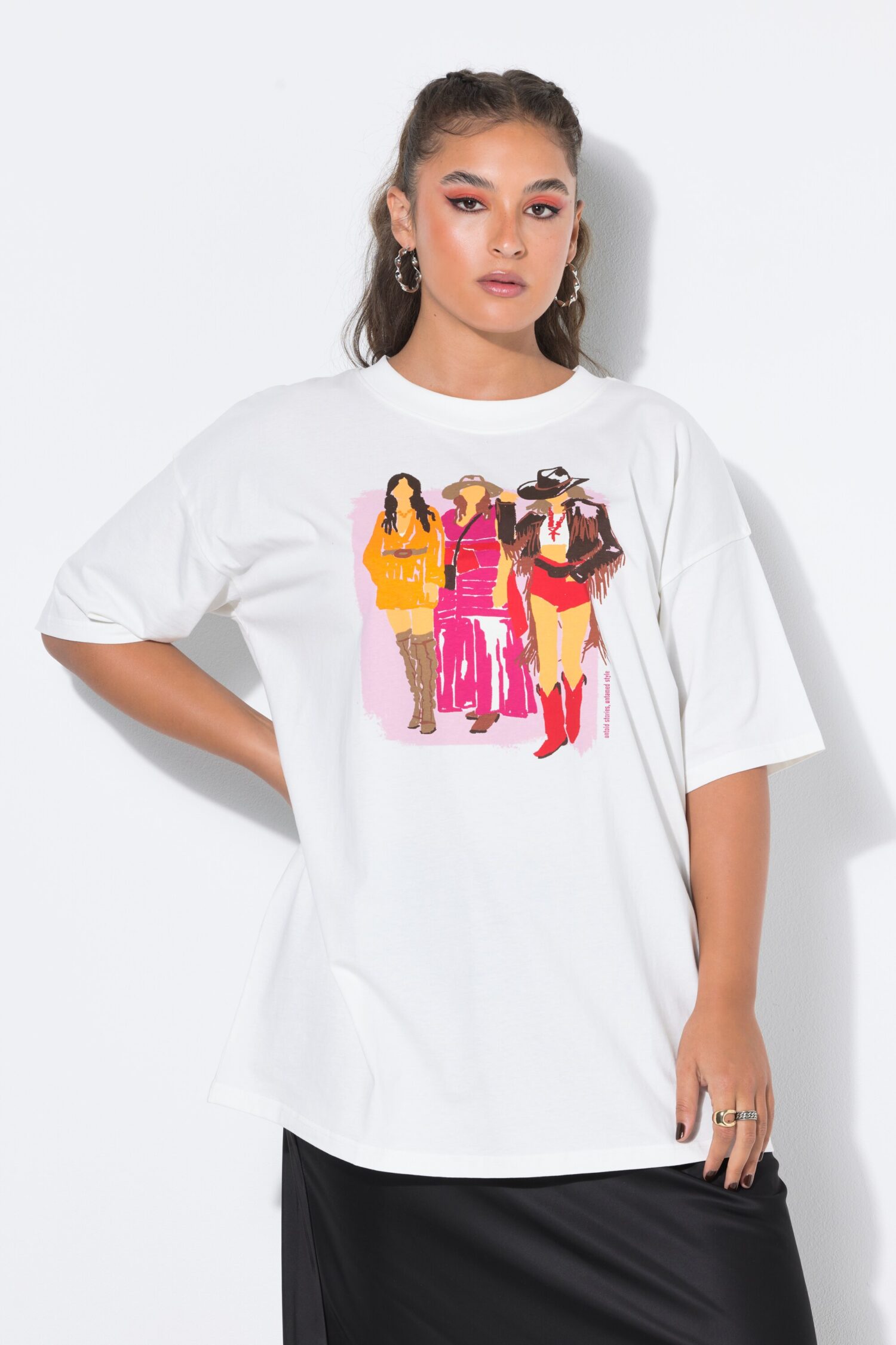 T-shirt oversized με τύπωμα Lady