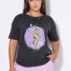 T-shirt oversized με washed effect και τύπωμα