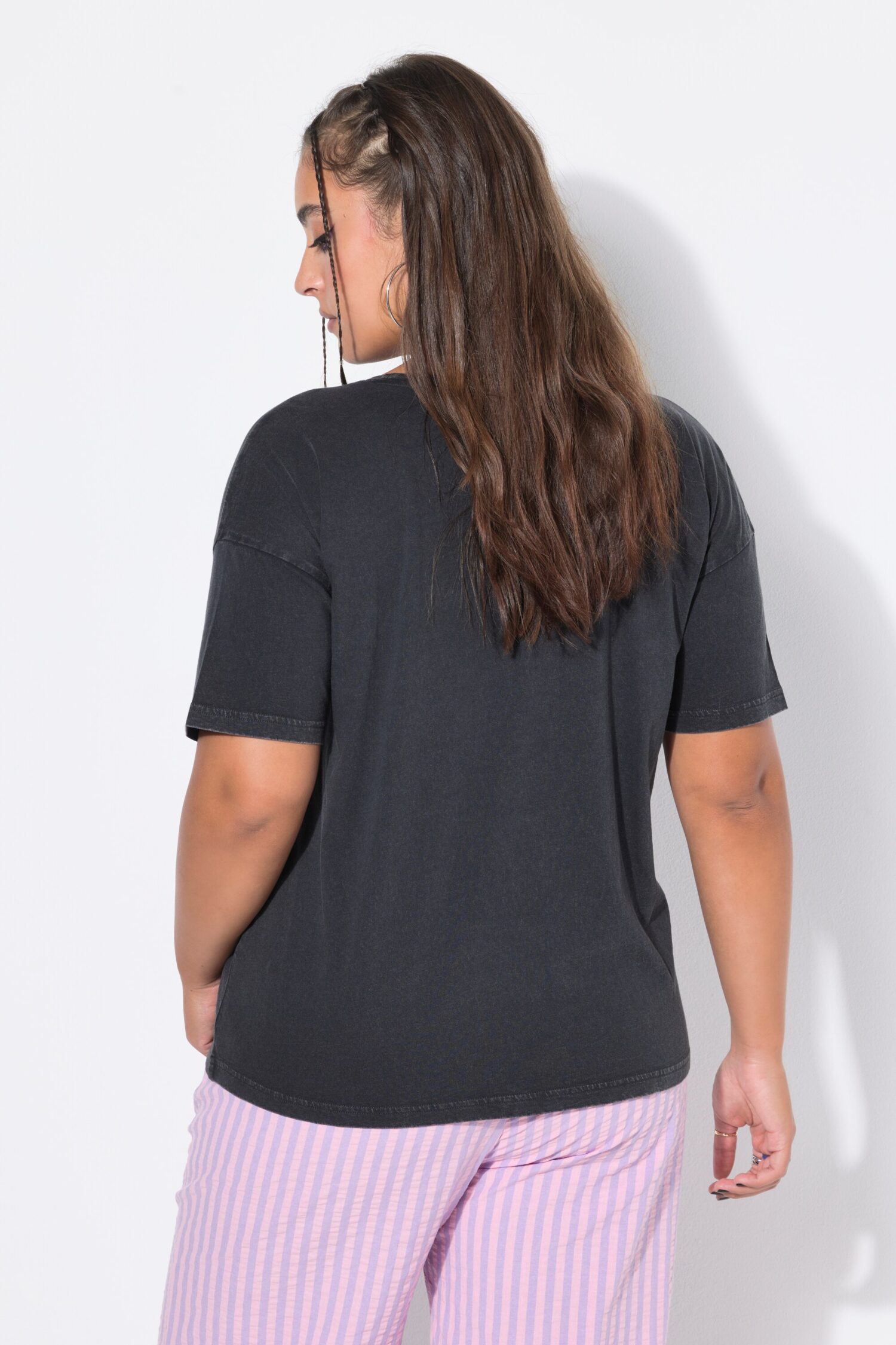 T-shirt oversized με washed effect και τύπωμα