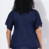Τουνίκ oversized με όρθιο γιακά και κοντά μανίκια