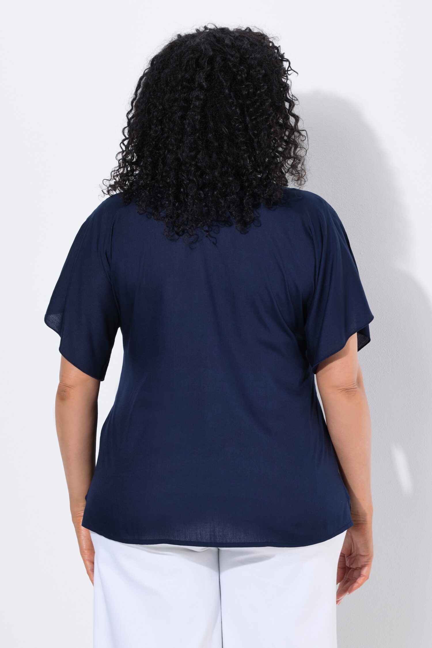 Τουνίκ oversized με όρθιο γιακά και κοντά μανίκια