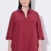 Τουνίκ σε γραμμή Α με γιακά και μανίκια 3/4