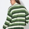 Ζακέτα oversized, πλεκτή με ριγέ σχέδιο και κουμπιά