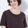 Φόρεμα ζέρσεϊ, μίντι σε γραμμή Α με στρογγυλή λαιμόκοψη