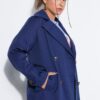 Καμπαρντίνα ελαφρώς oversized με ζώνη στη μέση και τσέπες
