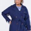 Καμπαρντίνα ελαφρώς oversized με ζώνη στη μέση και τσέπες