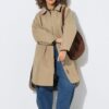 Καμπαρντίνα oversized με καρό επένδυση υψηλής ποιότητας