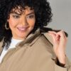 Καμπαρντίνα oversized με καρό επένδυση υψηλής ποιότητας