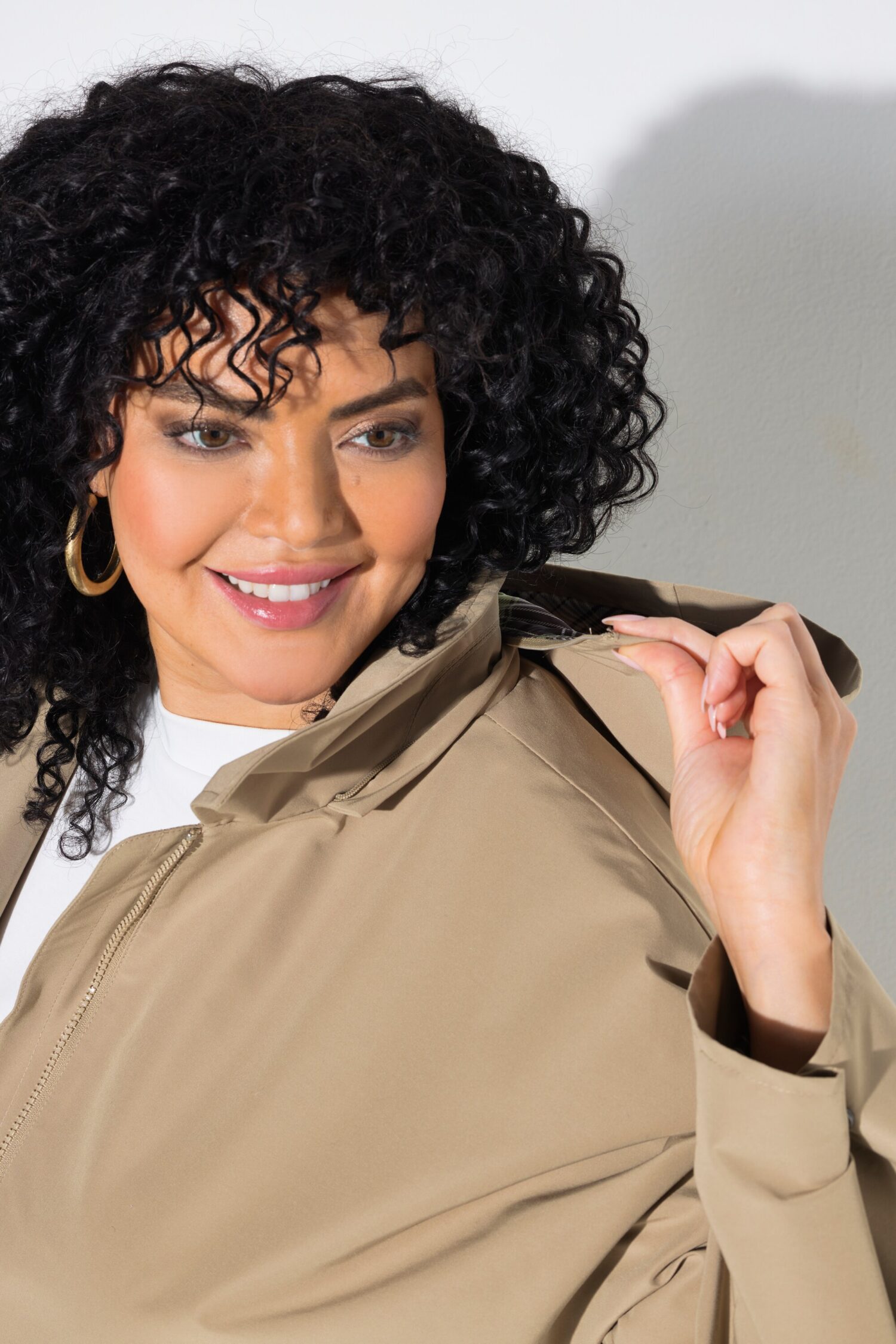 Καμπαρντίνα oversized με καρό επένδυση υψηλής ποιότητας