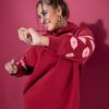 Μπλούζα φούτερ oversized με σχέδιο από ύφασμα terry στα μανίκια