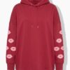 Μπλούζα φούτερ oversized με σχέδιο από ύφασμα terry στα μανίκια