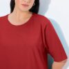 Μπλούζα με κοντά μανίκια Basic με στρογγυλή λαιμόκοψη, σε φαρδιά γραμμή