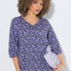 Μπλούζα oversized με διακοσμητικές πιέτες και μανίκια 3/4