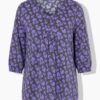Μπλούζα oversized με διακοσμητικές πιέτες και μανίκια 3/4