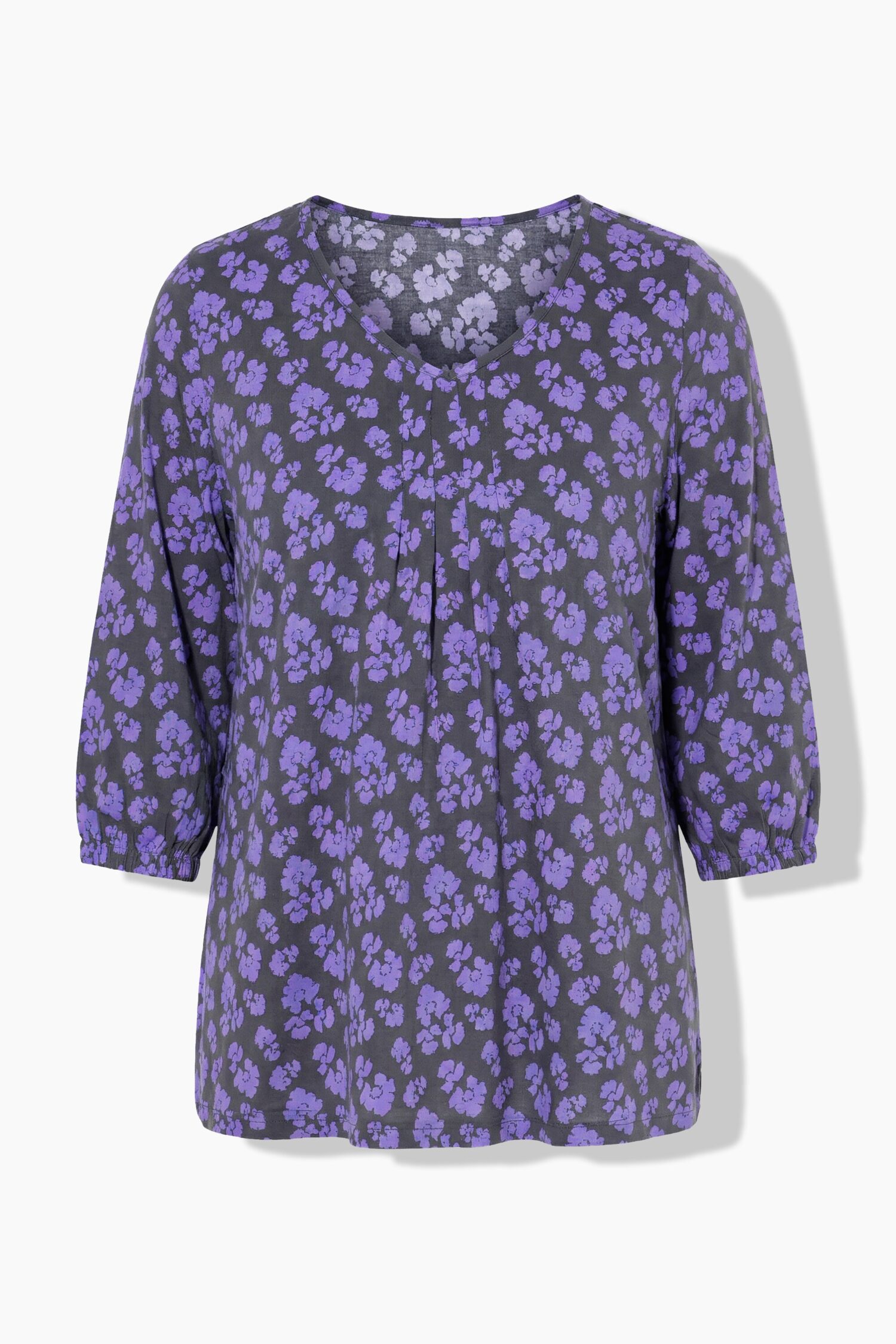 Μπλούζα oversized με διακοσμητικές πιέτες και μανίκια 3/4