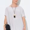 Μπλούζα oversized με φαρδιά, κοντά μανίκια