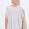 Μπλούζα oversized με φαρδιά, κοντά μανίκια