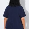 Μπλούζα oversized με γιακά και λαιμόκοψη V με στρας