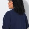 Μπλούζα oversized με γιακά και λαιμόκοψη V με στρας