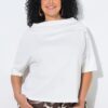 Μπλούζα  oversized με κοντά μανίκια και όρθιο γιακά