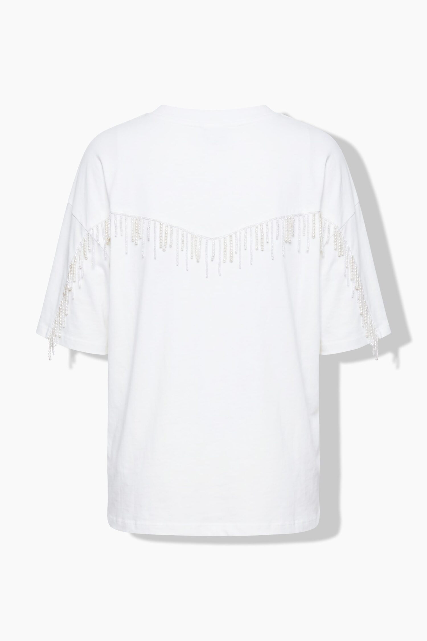 Μπλούζα oversized με κρόσσια από χάντρες στην πλάτη