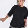 Μπλούζα oversized με κρόσσια από χάντρες στην πλάτη