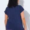 Μπλούζα oversized με λαιμόκοψη τουνίκ και τύπωμα με στρας