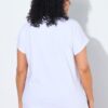 Μπλούζα oversized με λαιμόκοψη τουνίκ και τύπωμα με στρας