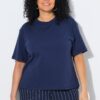 Μπλούζα oversized με στρογγυλή λαιμόκοψη και κοντά μανίκια