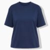 Μπλούζα oversized με στρογγυλή λαιμόκοψη και κοντά μανίκια