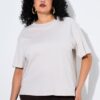 Μπλούζα oversized με στρογγυλή λαιμόκοψη και κοντά μανίκια