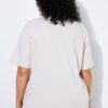 Μπλούζα oversized με στρογγυλή λαιμόκοψη και κοντά μανίκια