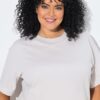 Μπλούζα oversized με στρογγυλή λαιμόκοψη και κοντά μανίκια