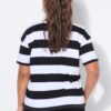 Μπλούζα oversized, ριγέ με τύπωμα