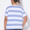 Μπλούζα oversized, ριγέ με τύπωμα