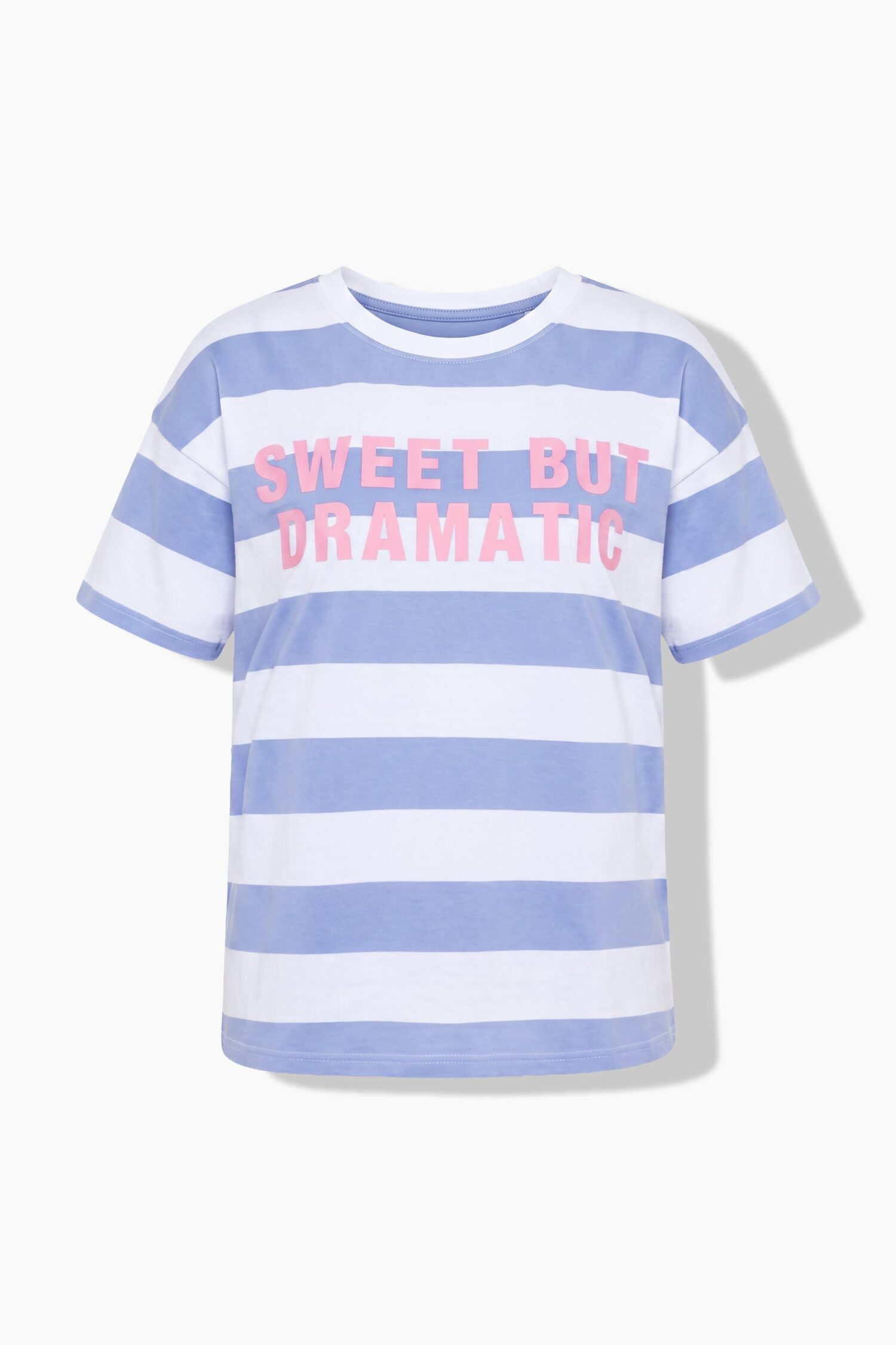 Μπλούζα oversized, ριγέ με τύπωμα